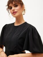 SASSAFRAS Flared Sleeve Fit & Flare Dress - Image 2