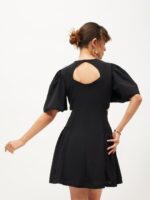 SASSAFRAS Flared Sleeve Fit & Flare Dress - Image 4