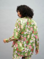 SASSAFRAS Floral Printed Satin Oversized Casual Shirt - Image 5