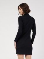 SASSAFRAS High Neck Mini Sheath Sweater Dress - Image 4