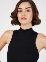 SASSAFRAS High Neck Sleeveless Midi Sheath Dress - Image 2