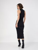 SASSAFRAS High Neck Sleeveless Midi Sheath Dress - Image 4