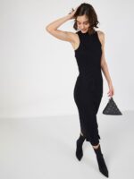 SASSAFRAS High Neck Sleeveless Midi Sheath Dress - Image 6