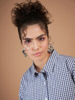 SASSAFRAS Navy Blue Oversized Gingham Checks Pure Cotton Casual Shirt - Image 7