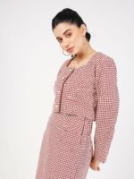 SASSAFRAS Red Checked Long Sleeve Shirt Style Top - Image 3