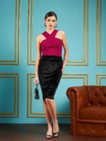 SASSAFRAS Red Halter Neck Fitted Top - Image 5