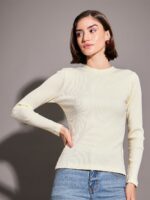SASSAFRAS Ribbed Round Neck Top