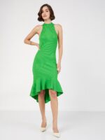 SASSAFRAS Round Neck Cotton Bodycon Midi Dress