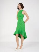 SASSAFRAS Round Neck Cotton Bodycon Midi Dress - Image 3