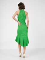 SASSAFRAS Round Neck Cotton Bodycon Midi Dress - Image 4
