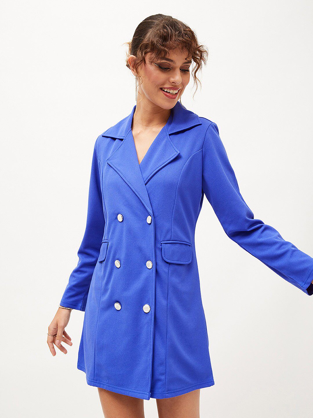 SASSAFRAS Shirt Collar Blazer Dress - Absolutely Desi