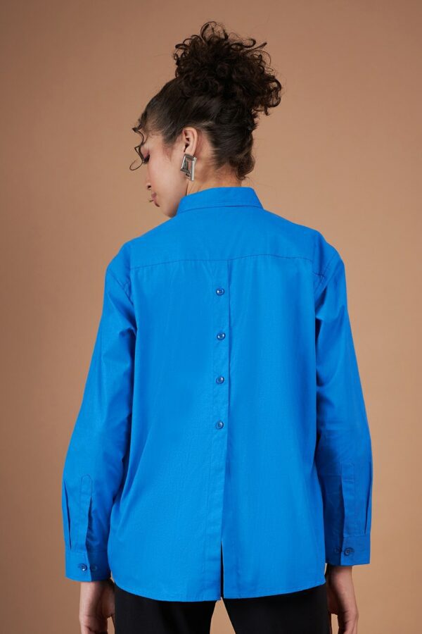 SASSAFRAS Spread Collar Opaque Back Placket Detail Casual Pure Cotton Shirt