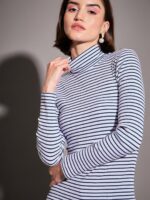 SASSAFRAS Striped High Neck Long Sleeve Regular Top - Image 2