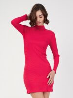 SASSAFRAS Turtle Neck Cotton Sheath Mini Dress
