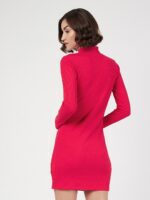 SASSAFRAS Turtle Neck Cotton Sheath Mini Dress - Image 4