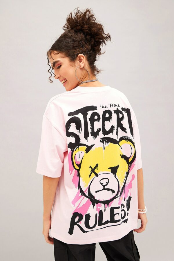 SASSAFRAS Typography Printed Pure Cotton Oversized T-shirt