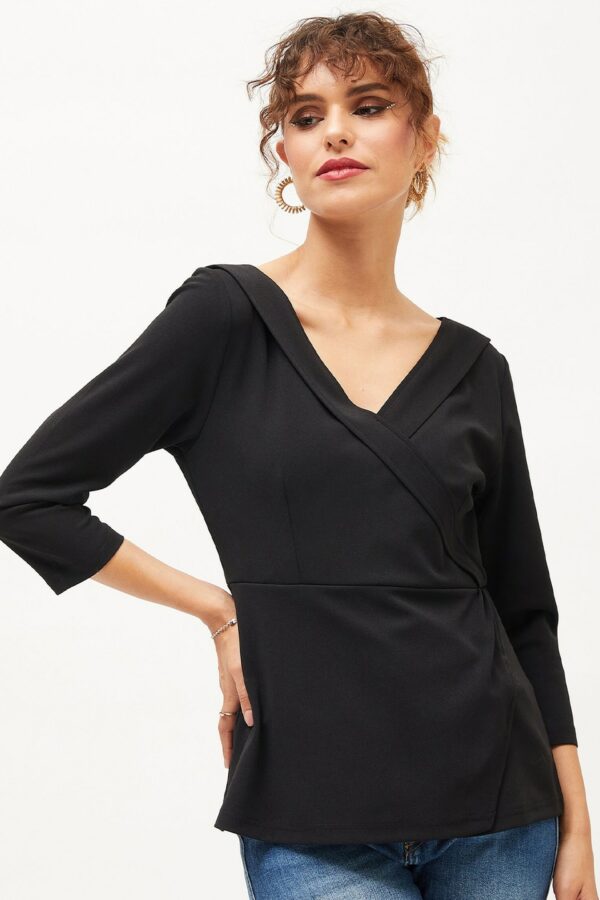 SASSAFRAS V-Neck Peplum Top
