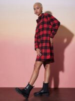 SASSAFRAS alt-laze Checked Pure Cotton Shirt Dress - Image 3
