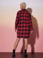 SASSAFRAS alt-laze Checked Pure Cotton Shirt Dress - Image 4