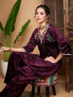 Shae by SASSAFRAS Embroidered Anarkali Kurti With Palazzo Set - Image 7