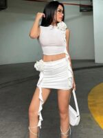 StyleCast White Sleeveless Top And Skirt - Image 6