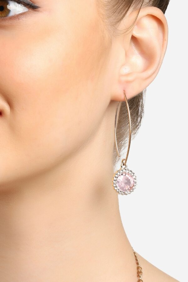 Zaveri Pearls Gold-Plated Artificial Stones Drop Earrings