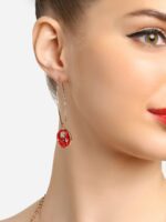 Zaveri Pearls Set Of 2 Gold-Plated Drop Earrings - Image 2