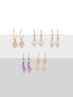 Zaveri Pearls Set of 25 Gold Plated Contemporary Studs & Hoops Earrings - Image 11