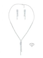 Zaveri Pearls Silver-Plated CZ Stone-Studded Brass Jewellery Set - Image 6