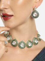 Zaveri Pearls Women Gold-Plated Austrian Diamonds & Stones Jewellery Set - Image 2