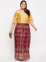 CLORA CREATION PLUS Ethnic Motifs Printed Flared Maxi Skirt - Image 5