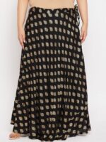 CLORA CREATION PLUS Plus Size Printed Flared Rayon Skirt
