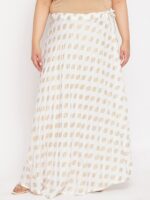 CLORA CREATION PLUS Plus Size Printed Flared Rayon Skirt