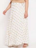 CLORA CREATION PLUS Plus Size Printed Flared Rayon Skirt - Image 3