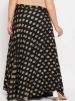 CLORA CREATION PLUS Plus Size Printed Flared Rayon Skirt - Image 4