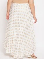 CLORA CREATION PLUS Plus Size Printed Flared Rayon Skirt - Image 4