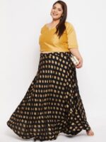 CLORA CREATION PLUS Plus Size Printed Flared Rayon Skirt - Image 5