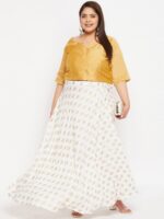 CLORA CREATION PLUS Plus Size Printed Flared Rayon Skirt - Image 5