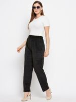 Clora Creation Women Mid Rise Velvet Trousers - Image 5