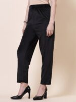 Clora Creation Women Straight Fit Velvet Cigarette Trousers - Image 3