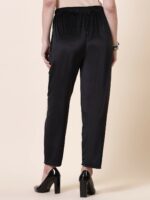 Clora Creation Women Straight Fit Velvet Cigarette Trousers - Image 4