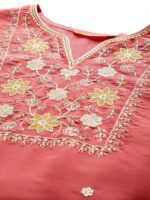 Indo Era Women Floral Embroidered Regular Sequinned Kurta with Trousers & With Dupatta - Image 2