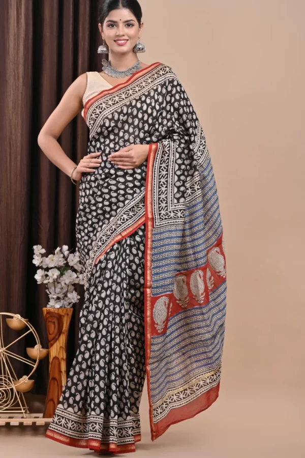 Paisley Print Chanderi Silk Saree