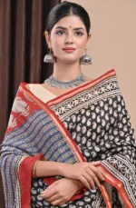 Paisley Print Chanderi Silk Saree - Image 3