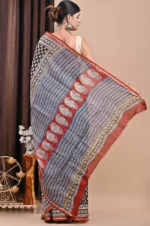 Paisley Print Chanderi Silk Saree - Image 4