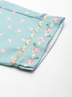 Ahalyaa Floral Printed Panelled Gotta Patti Kurta with Trousers - Image 7