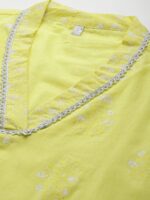 Ahalyaa Floral Printed Pure Cotton Kurta with Trousers - Image 2