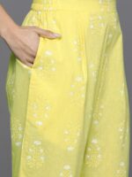 Ahalyaa Floral Printed Pure Cotton Kurta with Trousers - Image 3