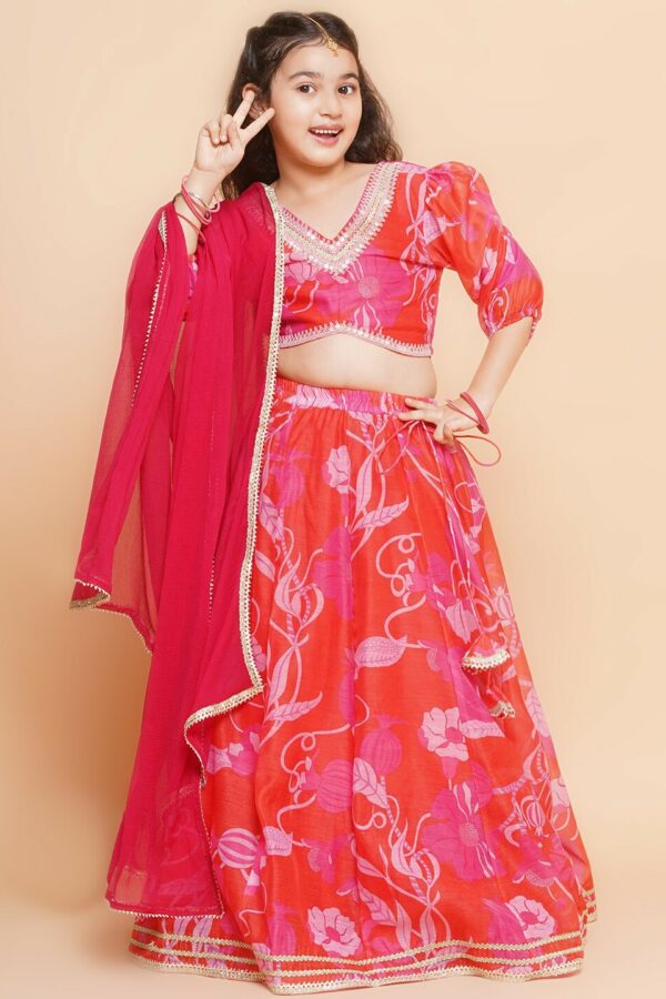 Bitiya by Bhama Embroidered V-Neck Ready to Wear Lehenga & Blouse With Dupatta