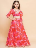 Bitiya by Bhama Embroidered V-Neck Ready to Wear Lehenga & Blouse With Dupatta - Image 4